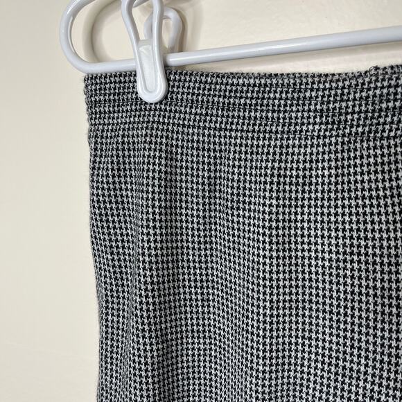 Vtg 80s 90s Houndstooth Pants Women's Large Black White Pull On Stretch - Picture 2 of 7
